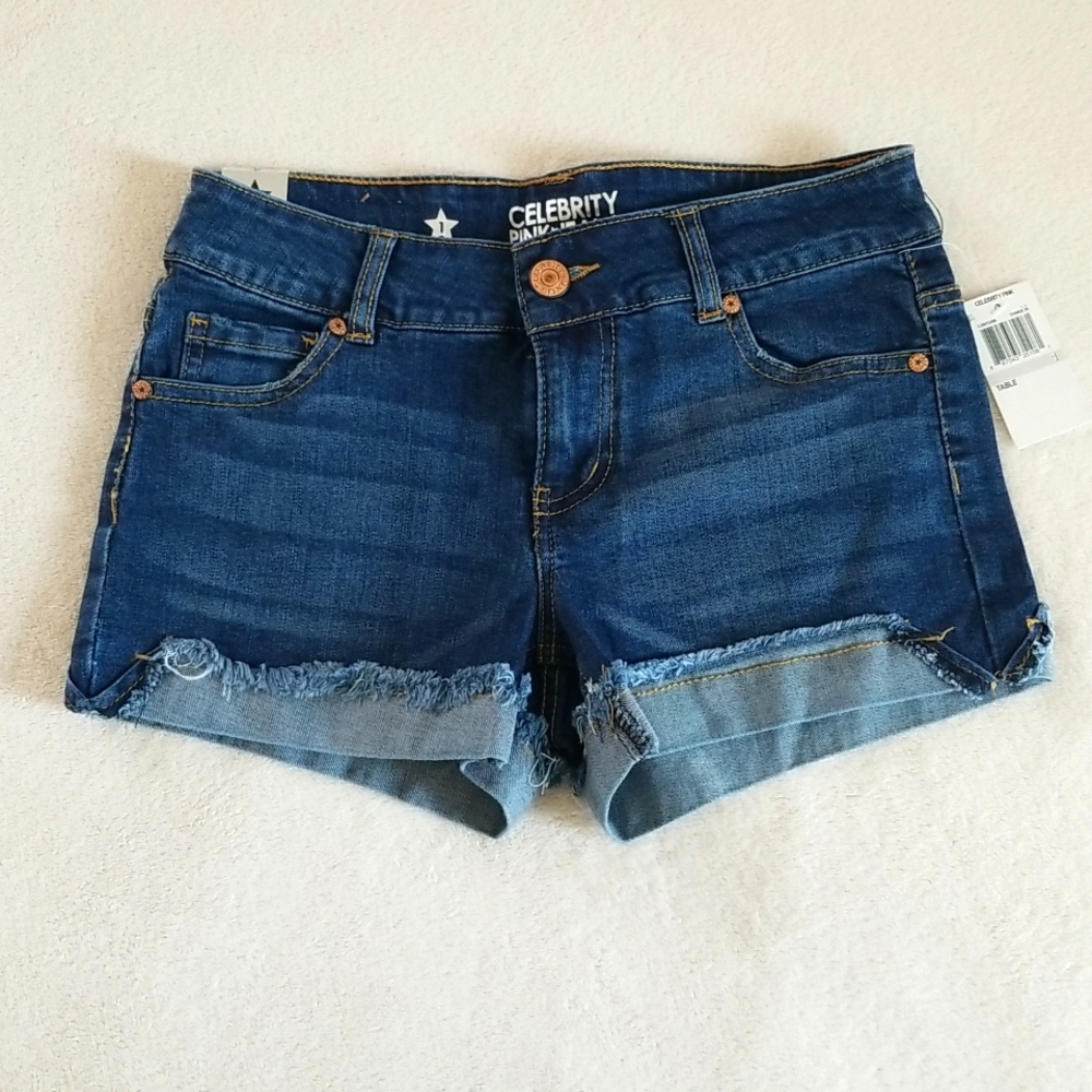 Celebrity Pink Frayed Cuffed Denim Shorts